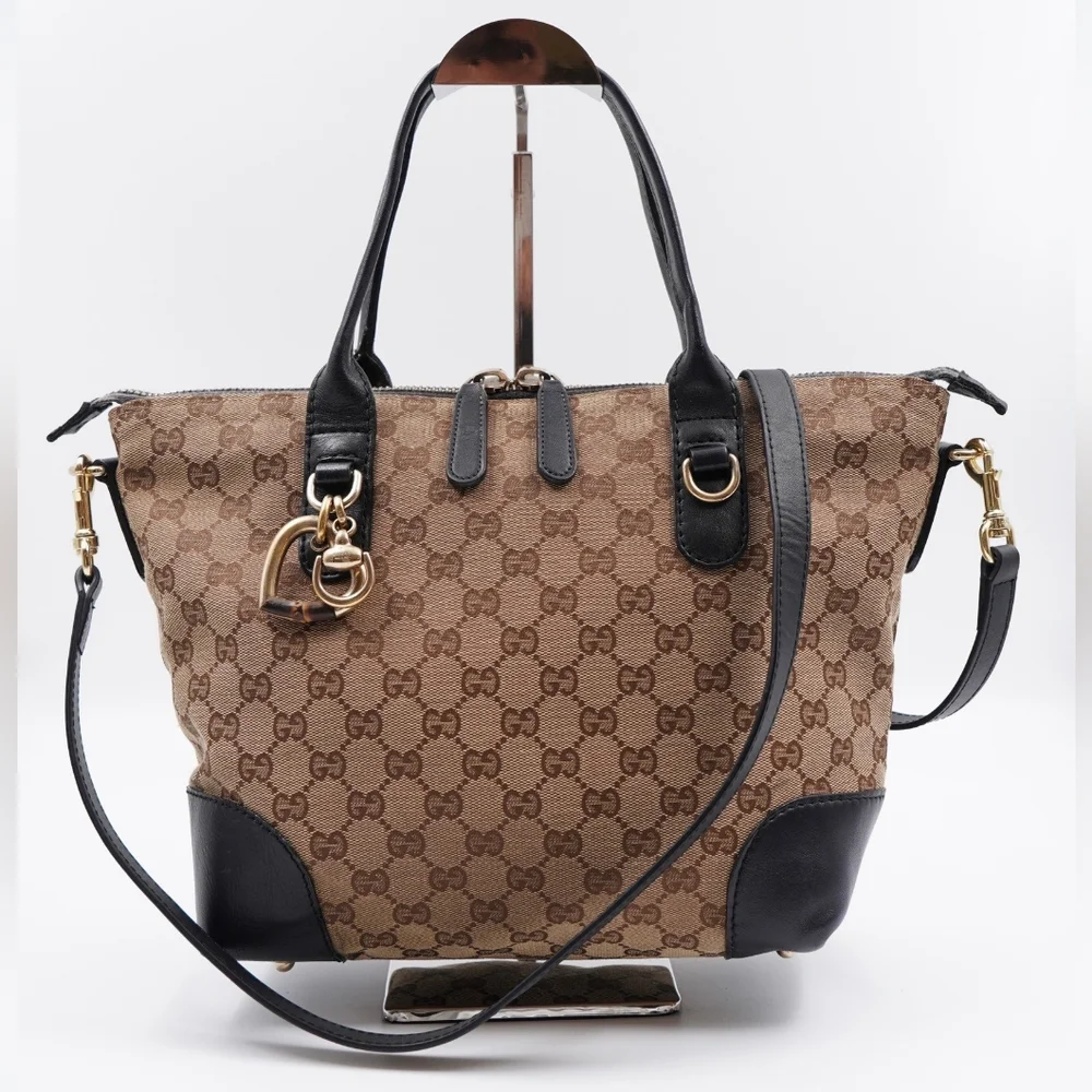 T26💖Gucci Monogram Canvas Heartbit Tote